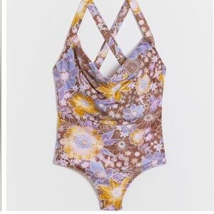 Anthropologie Alana Gunn Willanda one piece floral swimsuit L